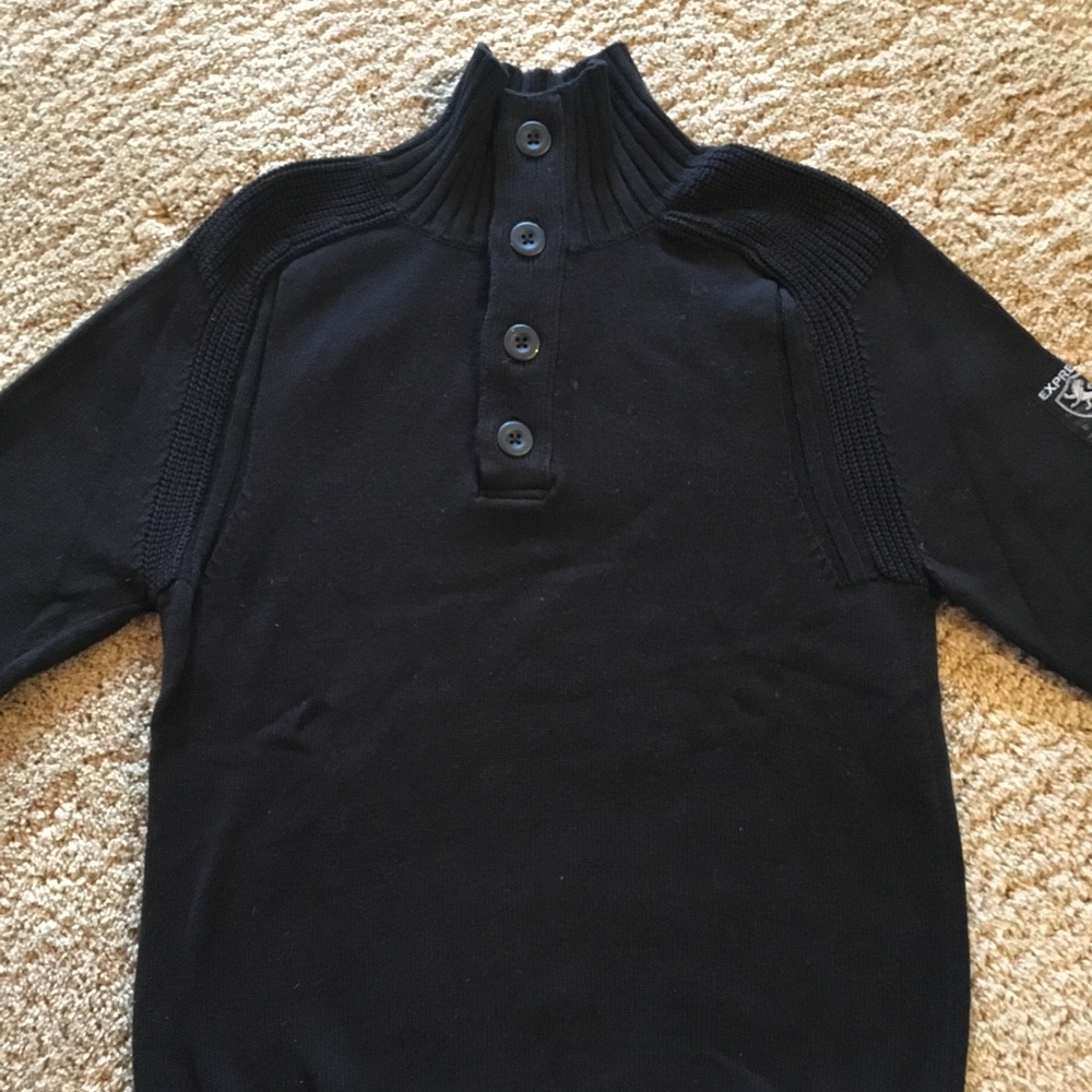 Express four button black sweater-Medium